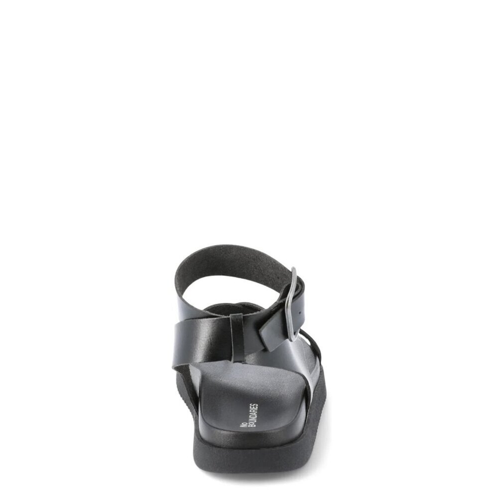 No Boundaries Women's X-Strap Toe Loop Sandals, Size 7, Black, Medium Width - Picture 2 of 5
